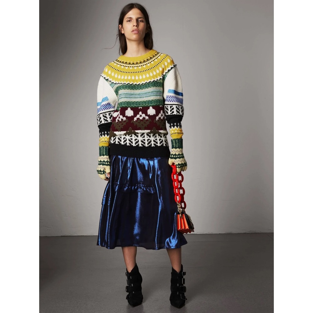 NWT Burberry Fair Isle Cashmere Wool Sweater